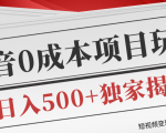 短视频变现套路剖析，抖音0成本赚钱项目玩法，日入500+独家揭秘（共2节视频）-沐风资源库