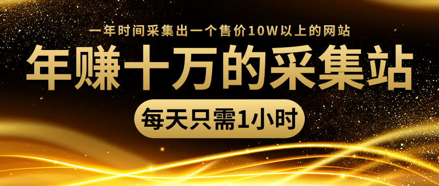 年赚十万的采集站，每天却只需要1小时，一年时间采集出一个售价10W以上的网站-沐风资源库