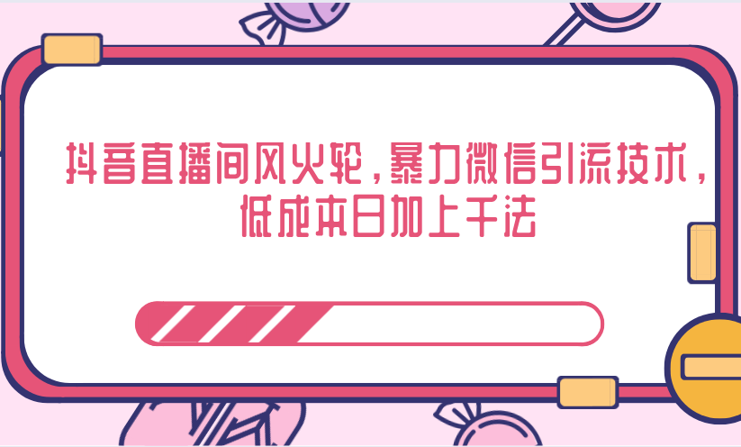抖音直播间风火轮，暴力微信引流技术，低成本日加上千法-沐风资源库