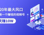抓住2020年最大风口，小白也能做一个赚钱视频号，12天赚10W（赠送爆款拆解)-沐风资源库