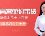 抖音高单价带货项目，一单佣金几十上百元，核心套路月入几十万（共3节）-沐风资源库