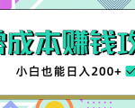 2020年零成本赚钱攻略，小白也能日入200+【视频教程】-沐风资源库