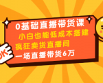 0基础直播带货课：小白也能低成本搭建疯狂卖货直播间：1场直播带货6万-沐风资源库