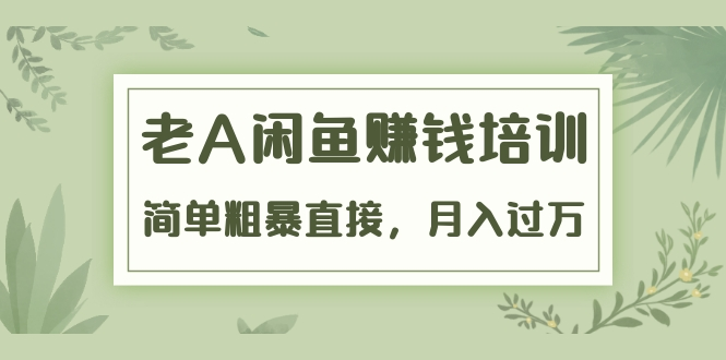 《老A闲鱼赚钱培训》简单粗暴直接，月入过万真正的闲鱼战术实课（51节课）-沐风资源库