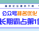 公众号排名优化精准引流玩法，长期霸占第1位被动引流（外面收割价5000-8000！）-沐风资源库