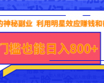 抖音上神秘副业项目，利用明星效应赚钱和截流，无门槛也能日入800+-沐风资源库