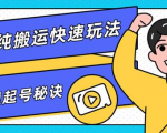 团队内部课程，短视频纯搬运快速玩法，批量快速起号的秘诀-沐风资源库