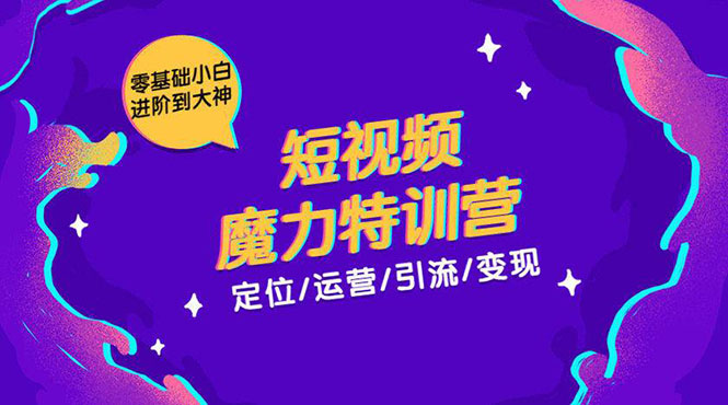 零基础小白进阶到大神《短视频魔力特训营》定位-运营-引流-变现-沐风资源库