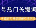公众号热门关键词截留精准引流实战课程，价值百万高级拦截引流玩法！-沐风资源库