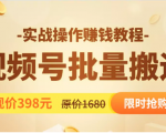 视频号批量运营实战教程，让你一天创作100个高质量视频，日引5W+流量-沐风资源库