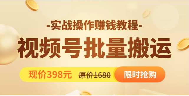 视频号批量运营实战教程，让你一天创作100个高质量视频，日引5W+流量-沐风资源库
