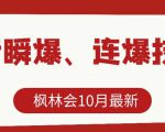 枫林会10月最新抖音瞬爆、连爆技术，主播直播坐等日收入10W+-沐风资源库