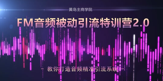 黄岛主·FM音频引流特训营2.0：独家引流模式，单账号50W+播放量，轻松变现-沐风资源库