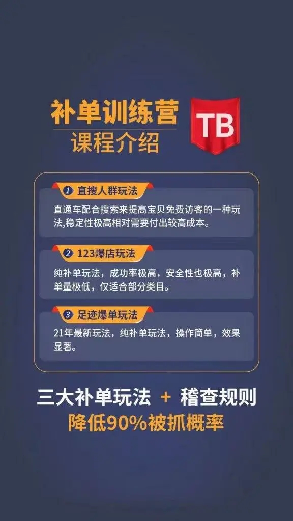 数据蛇淘宝2021最新三大补单玩法+稽查规则，降低90%被抓概率-沐风资源库