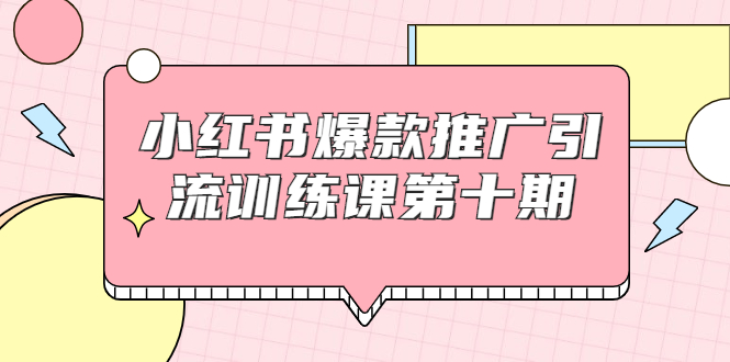 小红书爆款推广引流训练课第十期，手把手带你玩转小红书，轻松月入过万-沐风资源库