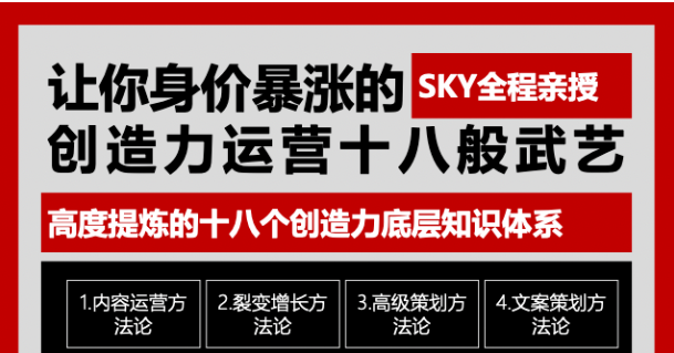 让你的身价暴涨的创造力运营十八般武艺 高度提炼的18个创造力底层知识体系-沐风资源库