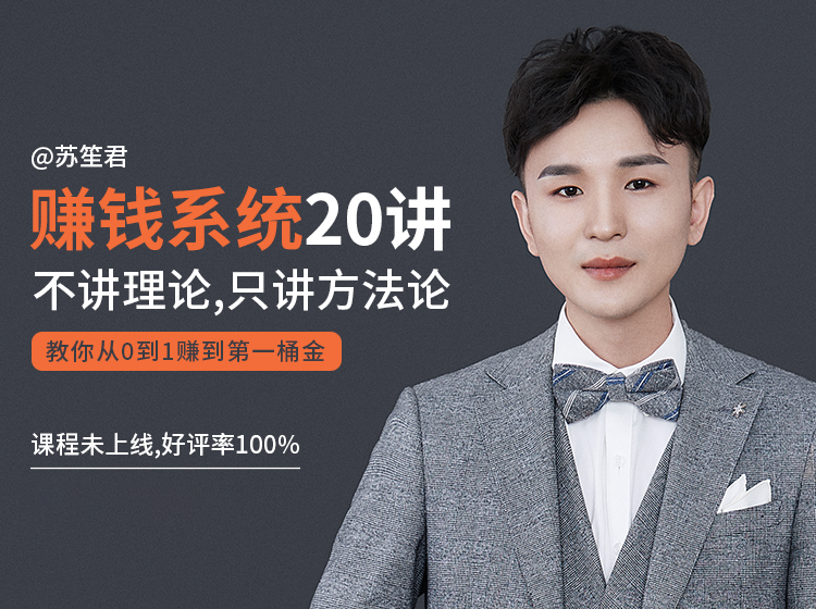 苏笙君的赚钱系统20课 教你从0到1赚到你的第一桶金（不讲理论，只讲方法论）-沐风资源库
