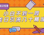 清和行记引流训练营：小白不到一周便能日引流几十精准粉-沐风资源库