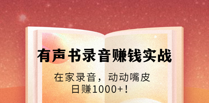 有声书录音赚钱实战：在家录音，动动嘴皮，日赚1000+！-沐风资源库