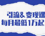 引流&变现课：分享一整套流量方法以及各个渠道收入，每月最低1万起！-沐风资源库