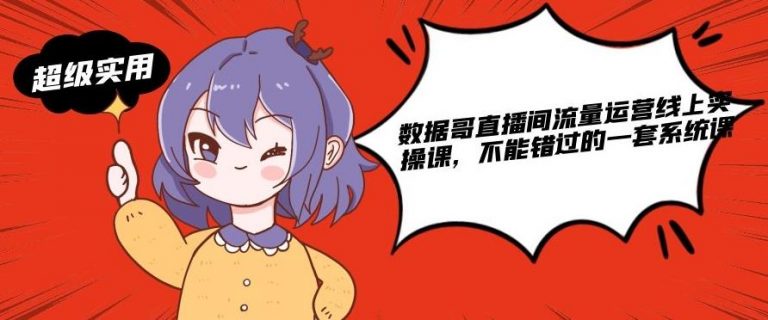数据哥直播间流量运营线上实操课，不能错过的一套系统课-沐风资源库