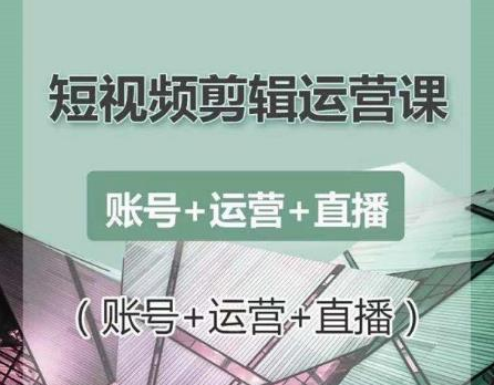 南小北短视频剪辑运营课：账号+运营+直播，零基础学习手机剪辑【视频课程】-沐风资源库