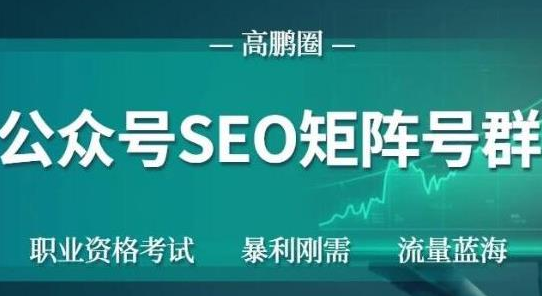 高鹏圈公众号SEO矩阵号群，实操20天纯收益25000+，普通人都能做-沐风资源库