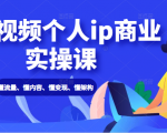 短视频个人ip商业实操课： 懂流量、懂内容、懂变现、懂架构（价值999元）-沐风资源库