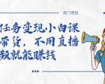 全民任务变现小白课，不用带货，不用直播，拍视频就能赚钱-沐风资源库