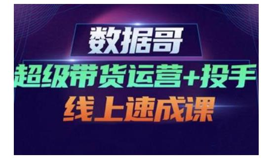 数据哥·超级带货运营+投手线上速成课，快速提升运营和熟悉学会投手技巧-沐风资源库