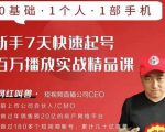 网红叫兽·新手7天快速起号百万播放实战精品课，0基础1个人1部手机-沐风资源库