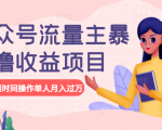 公众号流量主暴利撸收益项目，空闲时间操作单人月入过万-沐风资源库