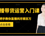 直播带货运营入门课，手把手教你直播间月销百万-沐风资源库