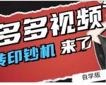 拼多多视频搬砖印钞机玩法，2021年最后一个短视频红利项目-沐风资源库