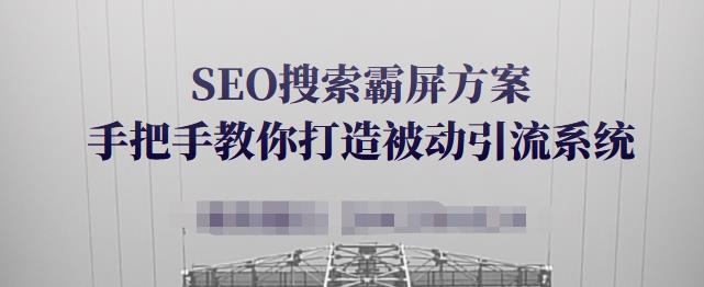 SEO搜索霸屏方案，手把手教你打造被动引流系统【视频课程】-沐风资源库
