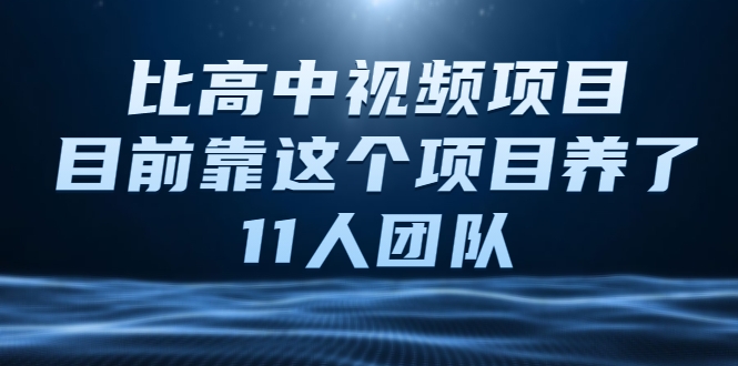 比高中视频项目，目前靠这个项目养了11人团队【视频课程】-沐风资源库