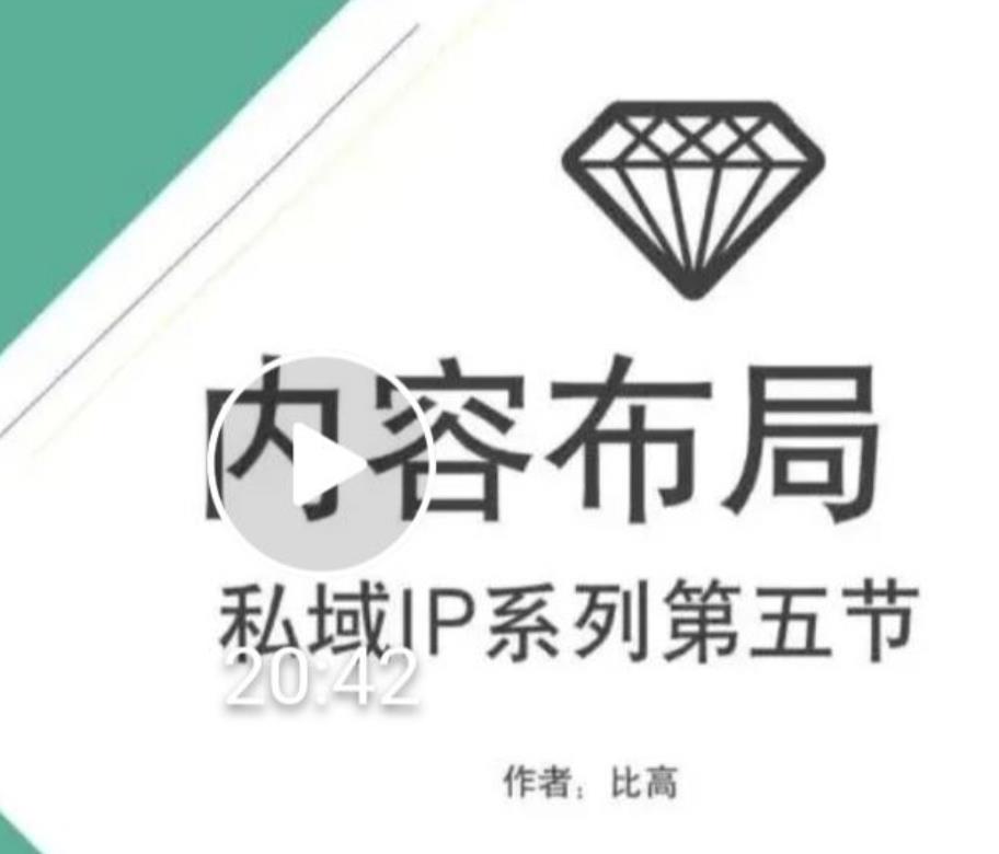 比高私域IP流量变现视频课，6个月10W粉，2235付费会员【完结】-沐风资源库