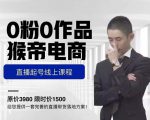 猴帝电商直播起号课，零粉零作品开播底层逻辑，直播五天打爆广场流量-沐风资源库