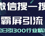 微信搜一搜霸屏引流课，打造被动精准引流系统，轻松日引300行业精准粉-沐风资源库