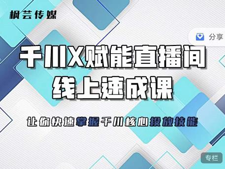 枫芸传媒-线上千川提升课，提升千川认知，提升千川投放效果-沐风资源库
