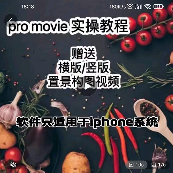 漆十二美食摄影，25​节promovie实操高手课节-沐风资源库