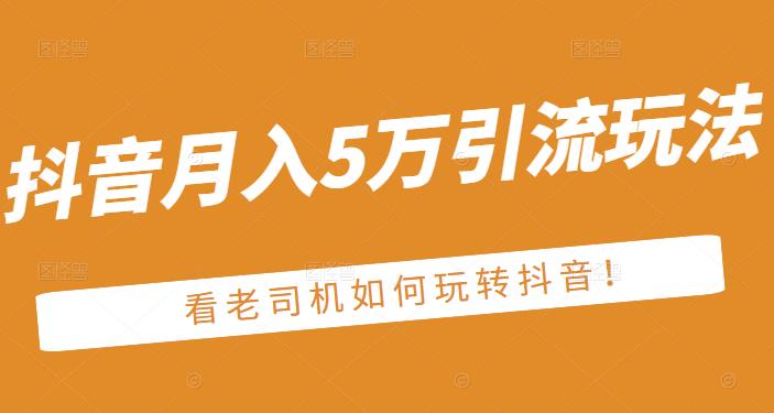 老古董·抖音月入5万引流玩法，看看老司机如何玩转抖音(附赠：抖音另类引流思路)-沐风资源库