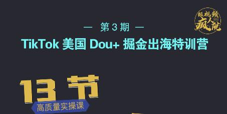 TikTok美国Dou+掘金出海特训营，美国dou+成功投放95%-沐风资源库