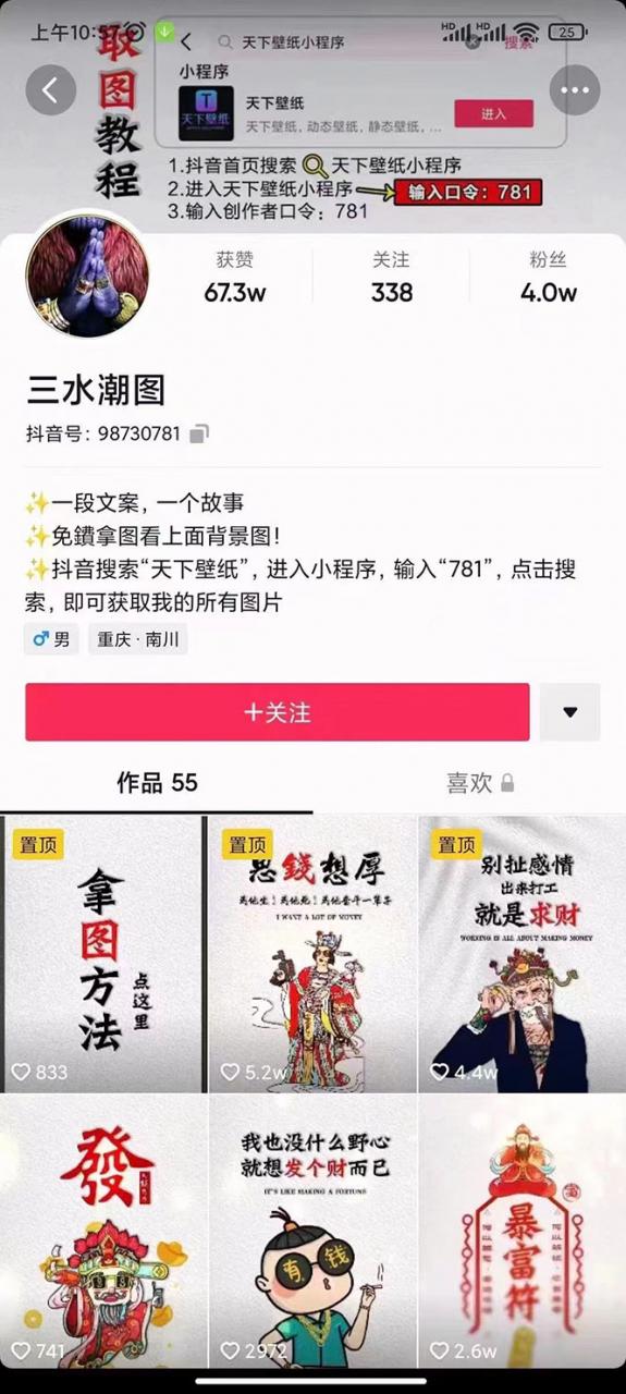 国潮壁纸变现项目，新手可操作日赚200+【素材+软件+教程】-沐风资源库