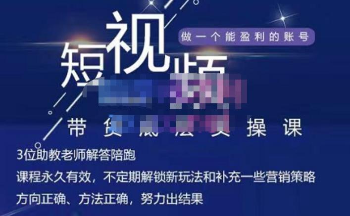 吴Sir·短视频带货底层实操课，教你如何选爆品、了解获短视频流量密码，正确起号-沐风资源库