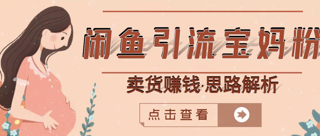 闲鱼引流宝妈粉+卖货赚钱一个月收益30000+（实操视频教程）-沐风资源库
