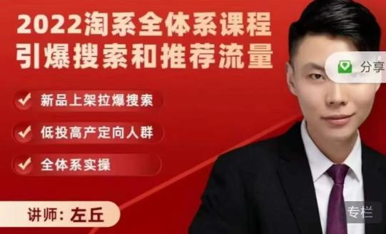 2022淘系全体系课程引爆搜索和推荐流量，新品上架拉爆搜索-沐风资源库