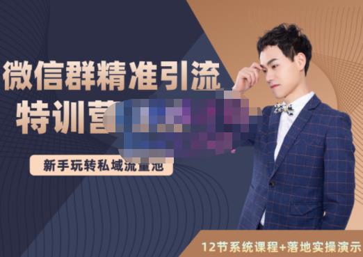 陆明明·微信群精准引流特训营3.0，借助微信群进行引流操作，打造私域流量池-沐风资源库