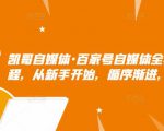 凯哥自媒体·百家号自媒体全套实战赚钱教程，从新手开始，循序渐进，系统的讲解-沐风资源库