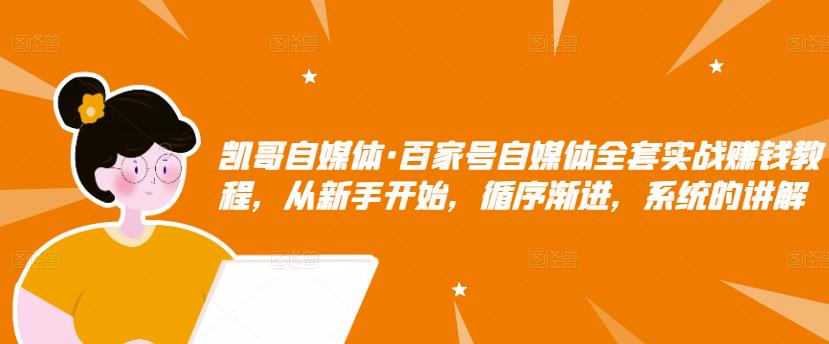 凯哥自媒体·百家号自媒体全套实战赚钱教程，从新手开始，循序渐进，系统的讲解-沐风资源库